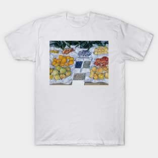 Fruit Displayed on a Stand by Gustave Caillebotte T-Shirt